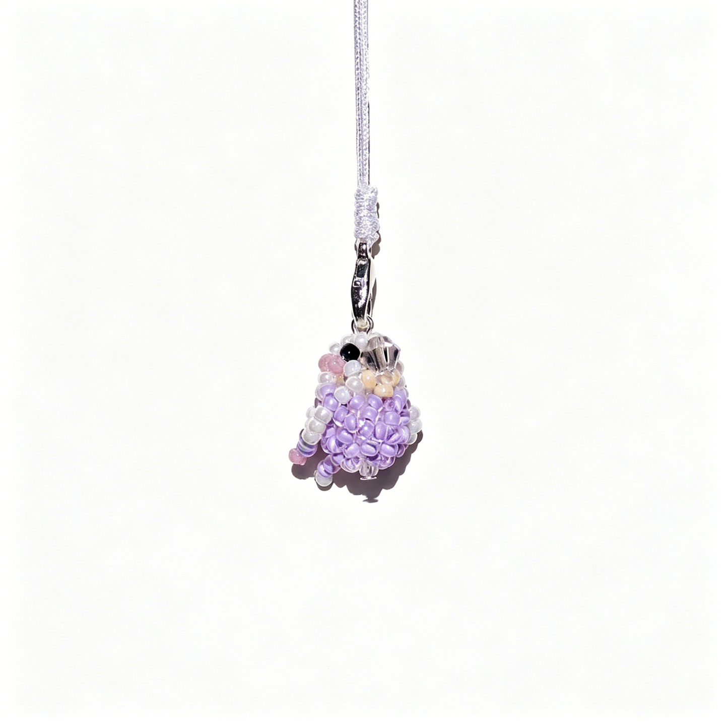 [PRE-ORDER] Miyuki Beaded Violet Lovebird Phone Charm
