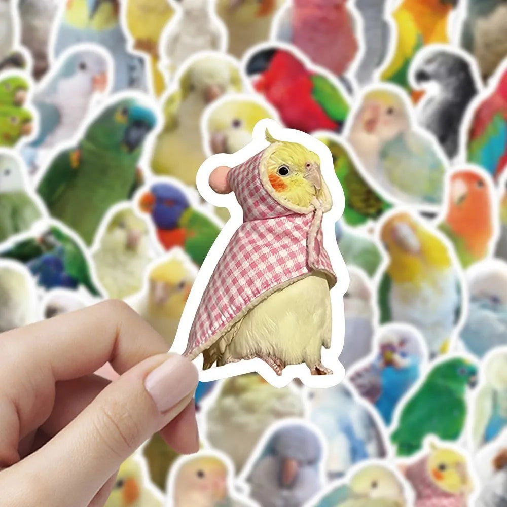 100 Pcs Realistic Parrot Sticker Pack