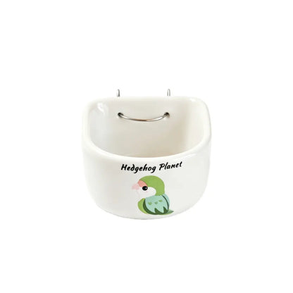 Ceramic Hanging Bird Food Bowl | Anti-Tip Food & Water Cup
