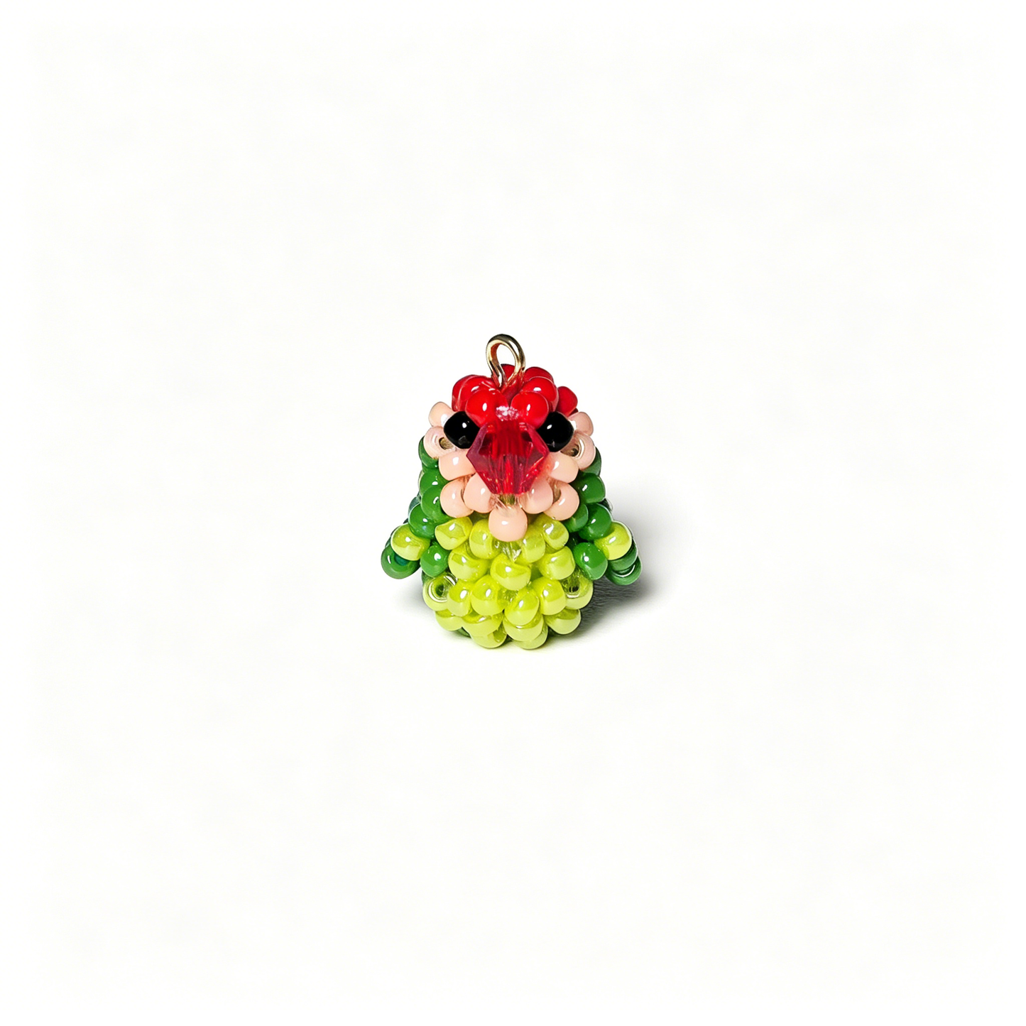 [PRE-ORDER] Miyuki Beaded Peach-Faced Lovebird Keychain
