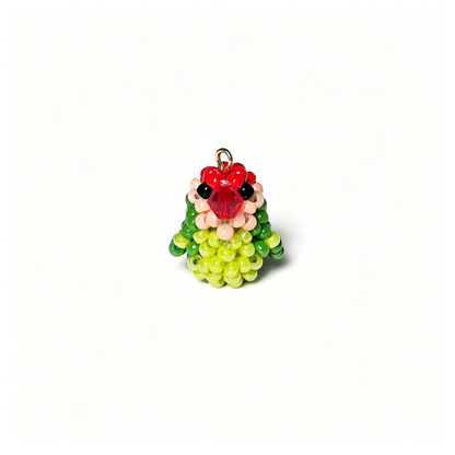 [PRE-ORDER] Miyuki Beaded Peach-Faced Lovebird Keychain