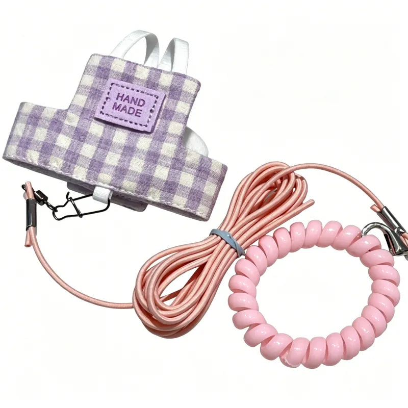 Bespoke Gingham Parrot Flight Suit & Leash Set