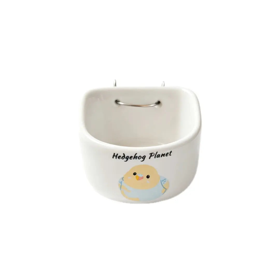 Ceramic Hanging Bird Food Bowl | Anti-Tip Food & Water Cup