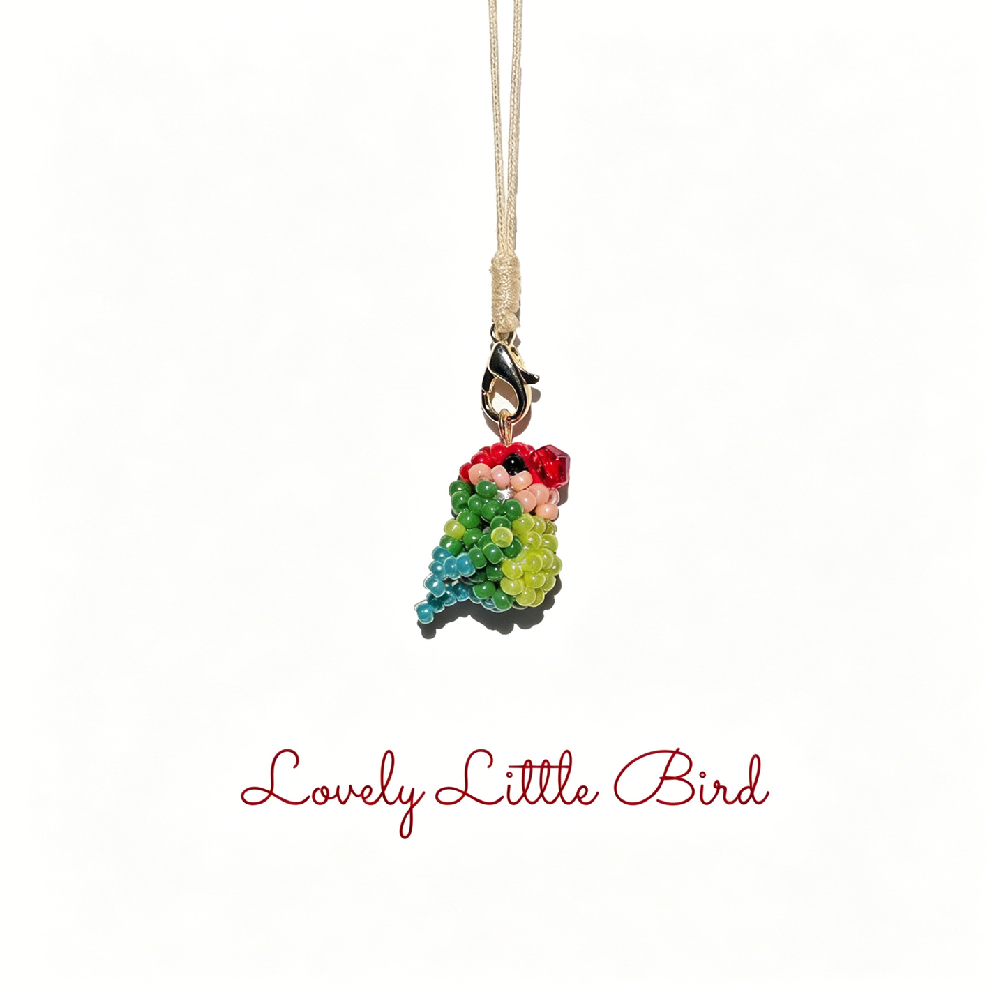 [PRE-ORDER] Miyuki Beaded Peach-Faced Lovebird Keychain