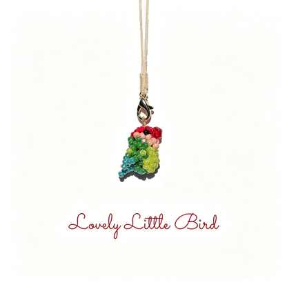 [PRE-ORDER] Miyuki Beaded Peach-Faced Lovebird Keychain