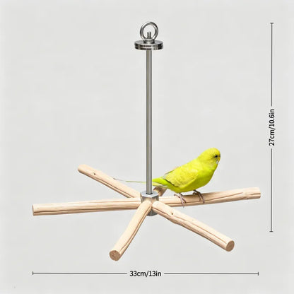Natural Pearwood Spinning Bird Perch