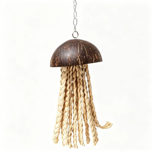 Coconut Shell Jellyfish Parrot Toy