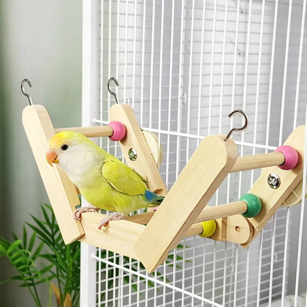 Folding Wooden Parrot Climbing Ladder