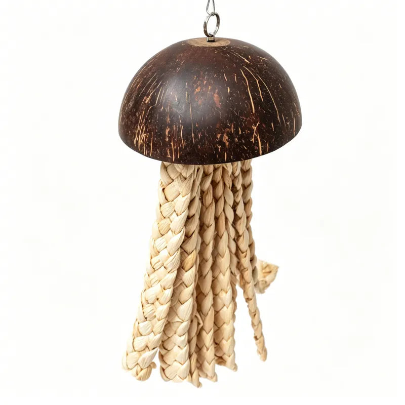Coconut Shell Jellyfish Parrot Toy