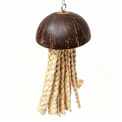 Coconut Shell Jellyfish Parrot Toy