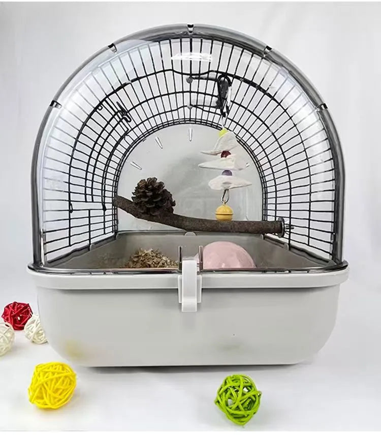 Clear Panoramic Bird Travel Carrier | Portable Cage