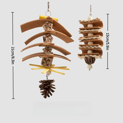 Natural Cork Shredding Bird Toy
