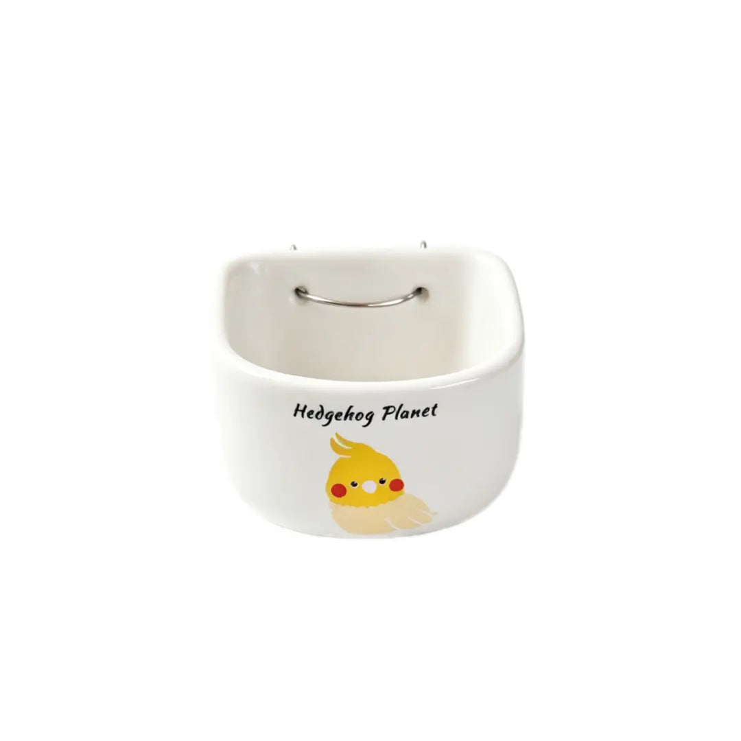 Ceramic Hanging Bird Food Bowl | Anti-Tip Food & Water Cup