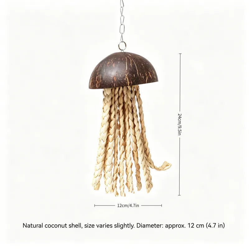 Coconut Shell Jellyfish Parrot Toy