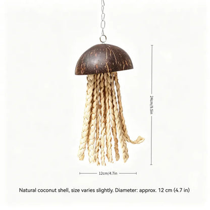 Coconut Shell Jellyfish Parrot Toy