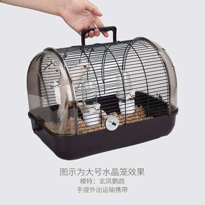 Clear Panoramic Bird Travel Carrier | Portable Cage