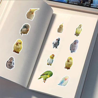 100 Pcs Realistic Parrot Sticker Pack