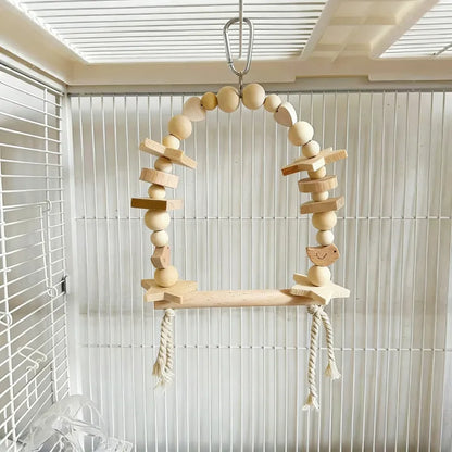 Wooden Bird Swing & Chewing Toy