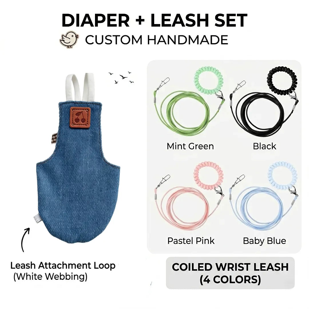 Classic Denim Parrot Diaper & Flight Suit