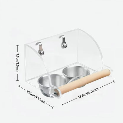 No-Mess Acrylic Bird Feeder with Stainless Steel Bowl