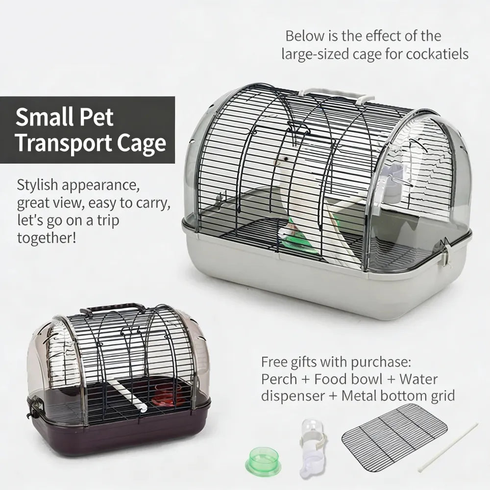 Clear Panoramic Bird Travel Carrier | Portable Cage