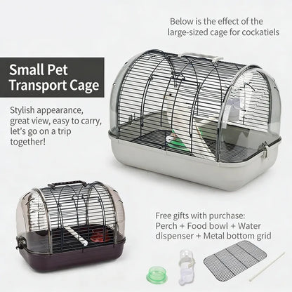 Clear Panoramic Bird Travel Carrier | Portable Cage