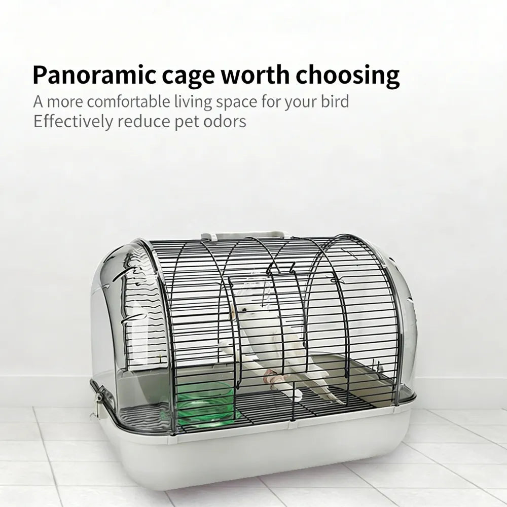 Clear Panoramic Bird Travel Carrier | Portable Cage