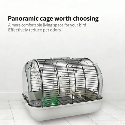 Clear Panoramic Bird Travel Carrier | Portable Cage