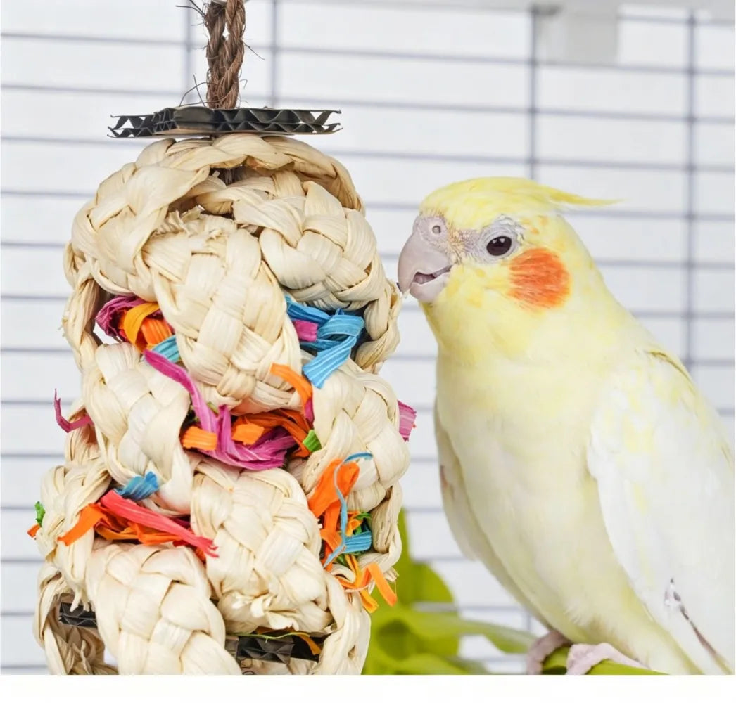 Natural Corn Husk Parrot Chewing Toy