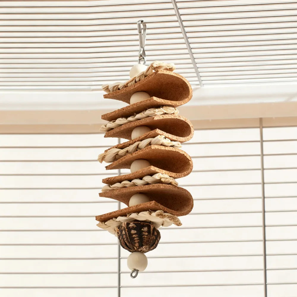 Natural Cork Shredding Bird Toy