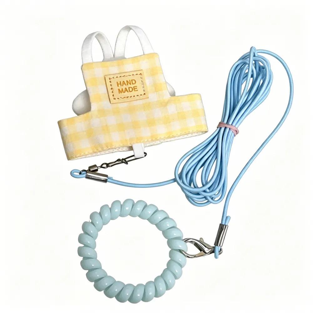 Bespoke Gingham Parrot Flight Suit & Leash Set