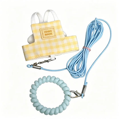 Bespoke Gingham Parrot Flight Suit & Leash Set