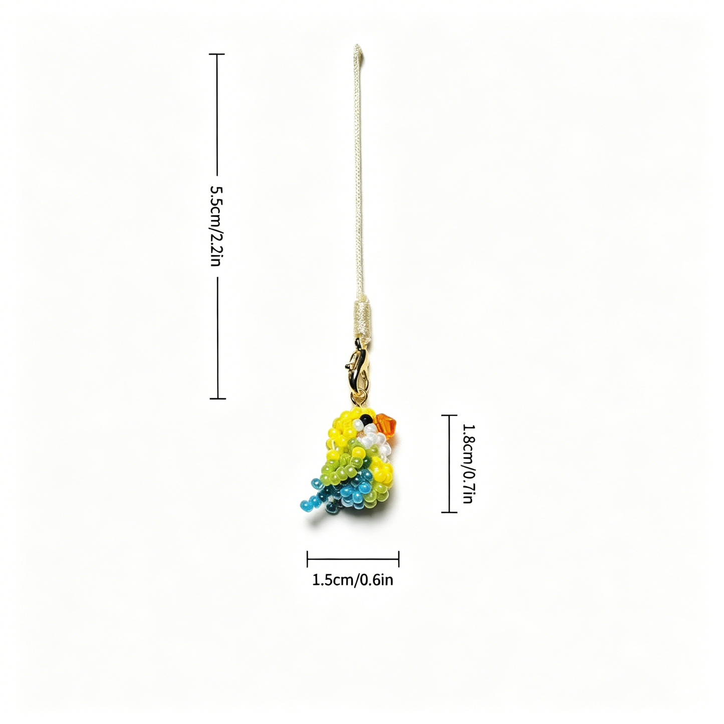 [PRE-ORDER] Miyuki Beaded Budgie Phone Charm