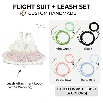 Pastel Lace Dress Bird Flight Suit | Custom Handmade